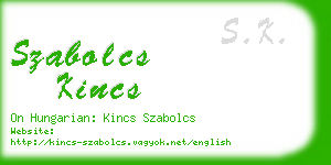 szabolcs kincs business card